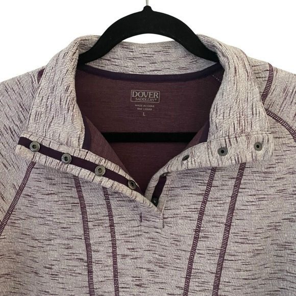 Dover Saddlery Bethany Heathered Purple Pullover Snap Neck - Picture 3 of 13